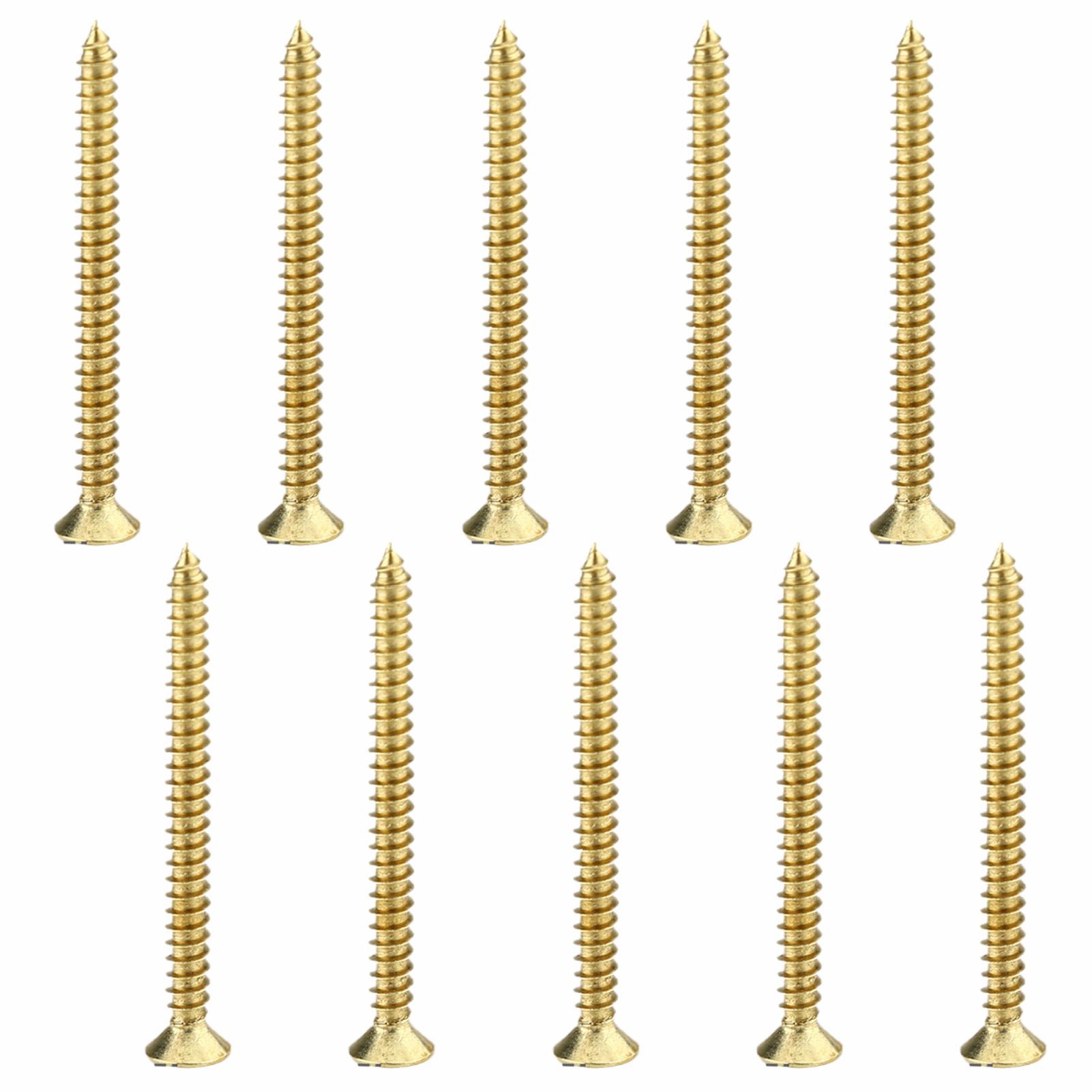 

10pcs Copper Wood Decking Screws Brass Head Phillips Screws For Outdoor Projects Self-Tapping Screws