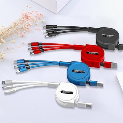 1PC 3 1-channel Charging Cables, Retractable USB Charging 2.4A Fast Charging, Portable Charging Cable (micro Type-C Interface)