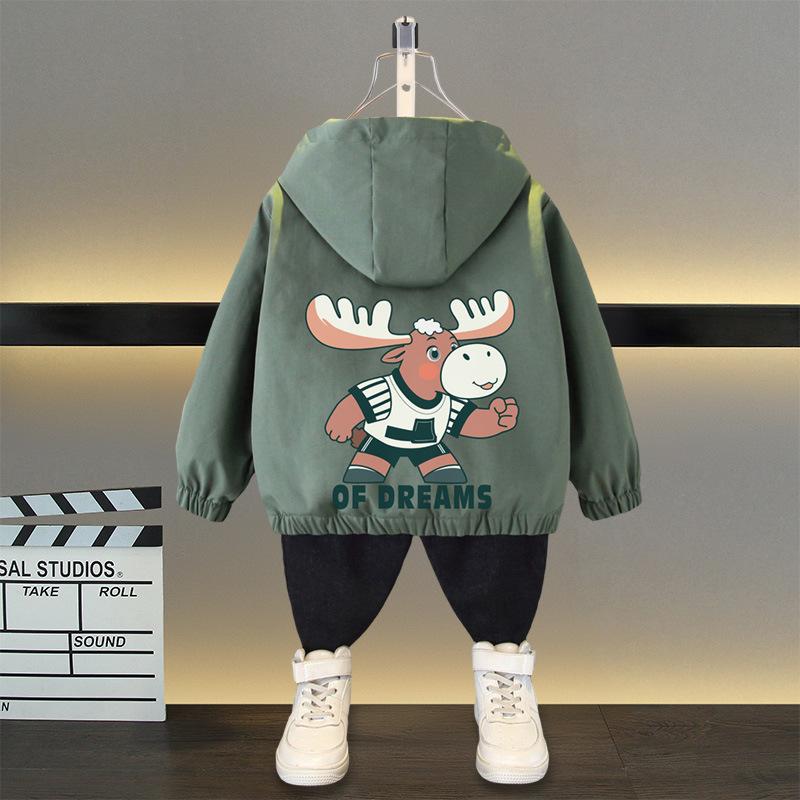 Jacke Kinder Outdoor Jungen und Mädchen Jacke Frühling Ball Dünner Abschnitt der Mittel- und Großkinder Locker Lässig Kapuze Rushing Mantel