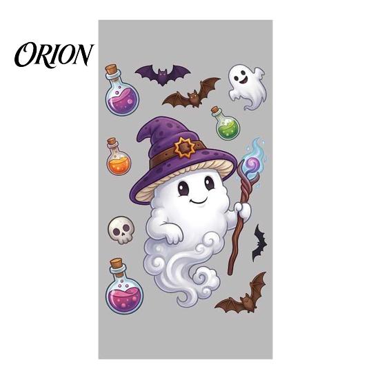 Home Window Ornaments Halloween Cartoon Cling Stickers, Ghost Pumpkin Candy Glass Decals, Self-Adhesive Removable Party Venue Backgrounds Art