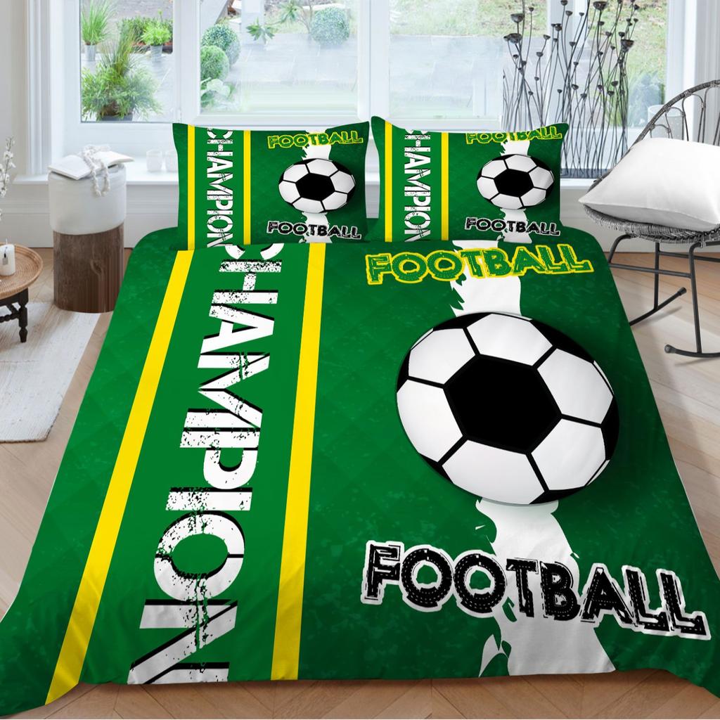 Football Series Quilt Cover Pillowcase Two Or Three-Piece Set 3D Digital Printing Polyester Sports Style