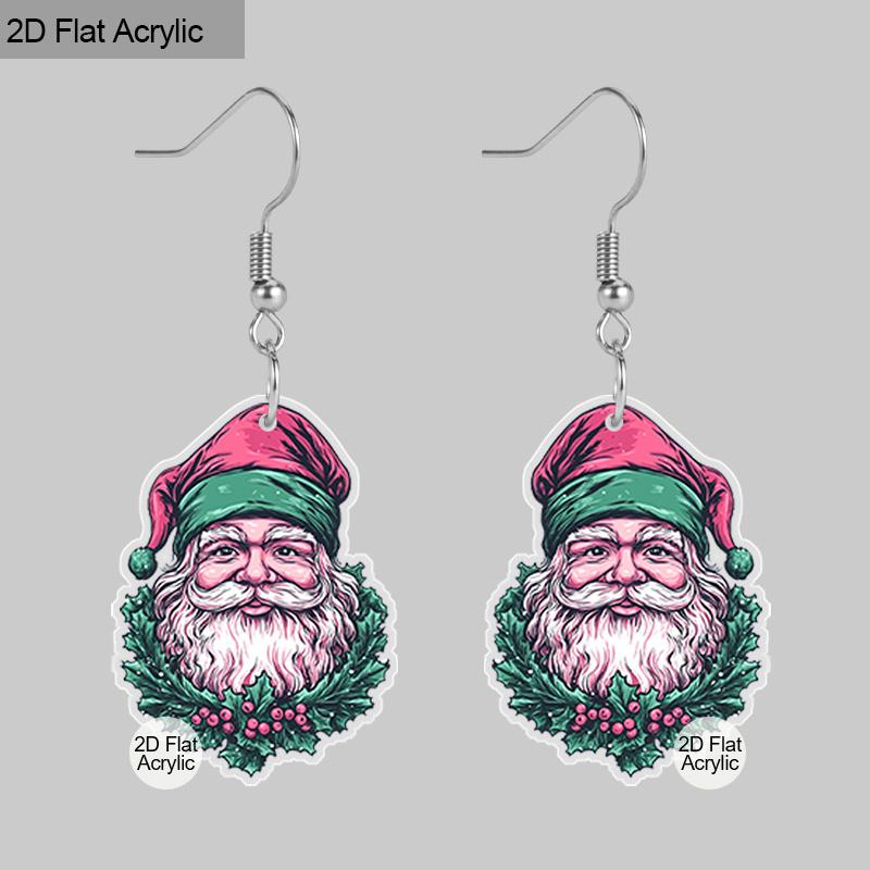 

2D Плоские 1 пара Рождественский фестиваль Мультяшные серьги с рисунком Клаус для Рождественских украшений для женщин