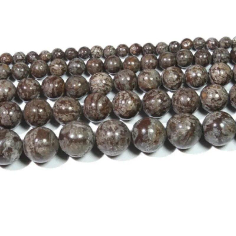 Natural Stone Coffee Jasper Natural Spacer Loose Bead for Jewelry Making DIY Bracelet Accessories ( Pick Size 4 6 8 10 Mm )