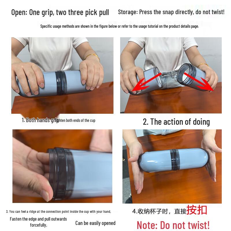 Tragbares 4-in-1 Reise-Zahnbürsten- & Waschbecher-Set