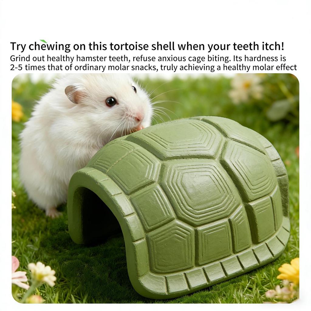 Hamster Teething Toys Turtle Shell Shape Toy Natural Hamster House For Chewing Play Chinchilla Gerbil Small Animal Cage Boredom