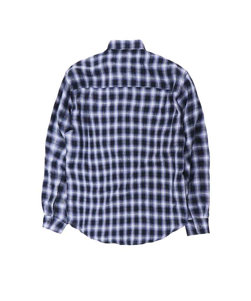 1011 GALLERY G Logo Check Shirts - Blue
