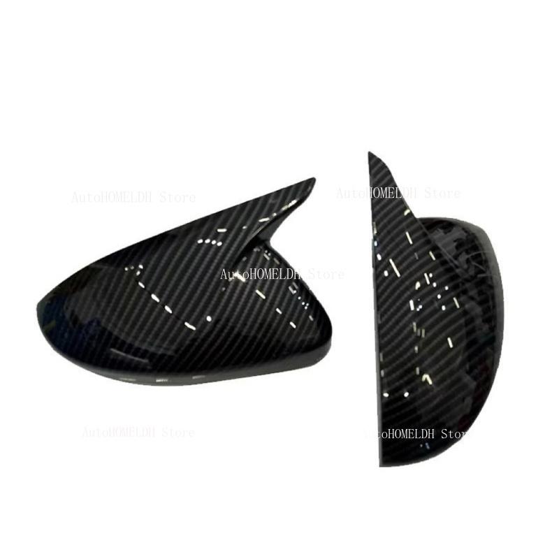 Car Rearview Side Mirror Cover Wing Cap Fit For VAUXHALL Corsa D & E 2006- Rear View Case Trim Carbon Fiber
