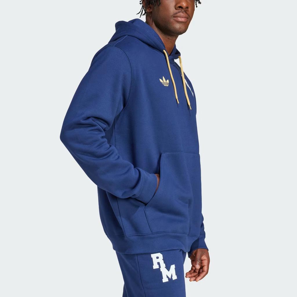 Adidas Originals Vrct FW24 Real Madrid Logo Letter Warm Hoodie Men Hoodies Navy-Blue JF2584