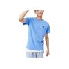 Anta Solid Color Letter Print Fitted Straight T-Shirt Men Tops Blue 152221127-2