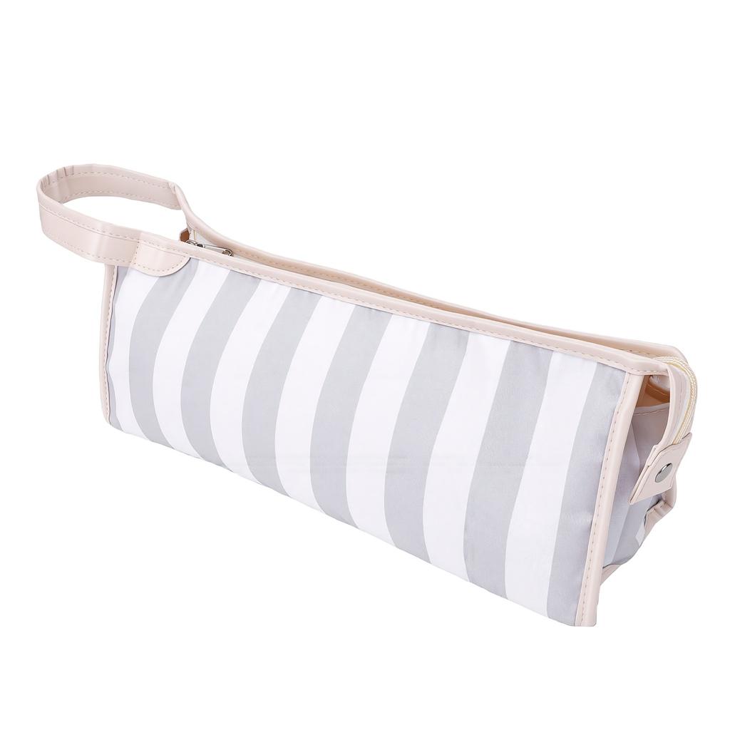 Hair Tools Travel Bag Reinforced Handle Water Proof Hair Dryer Storage Case for Accessories Gray White Stripe