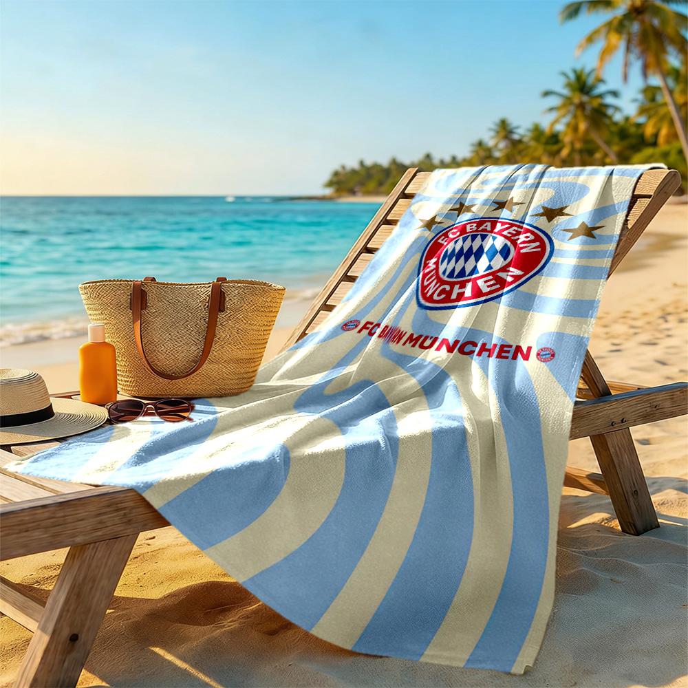 Fc Bayern München E.v Fan Beach Towel Soft Durable Quick-Dry Comfortable Lightweight Suitable for Swimming, Gym, Camping, Yoga Vacation