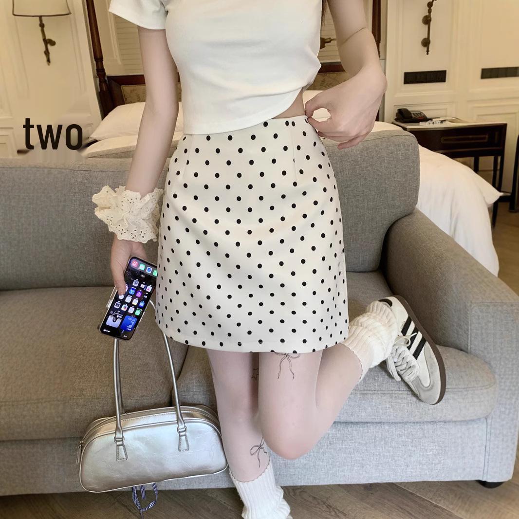 

Plus-Size High-Waist Polka Dot A-Line Midi Skirt - Slimming & Versatile XL