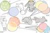 Decorative Stickers For Kids - Rabbits With Balloons Colorful