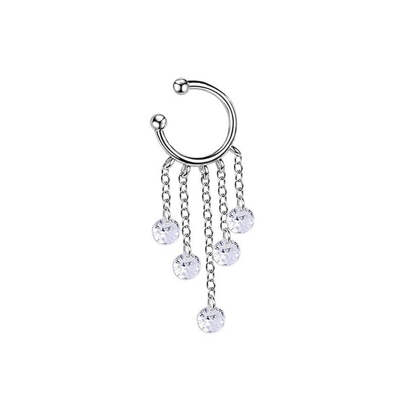 

Блестящие кисточки для ушей для женщин, серьги без пирсинга, серебряные серьги-манжеты, модные украшения, вечерние женские аксессуары, роскошное женское кольцо, ювелирные изделия серебряный