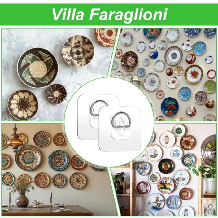 20Pcs Wall Hooks D Shape Hangers With Strong Adhesive Backing For Hanging Decoration Photos Plates Picture