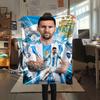 1PC Lionel Messi Patterned Flannel Blanket Suitable For All Seasons for Home Decor Warmth and Comfort Gifts Holiday Present