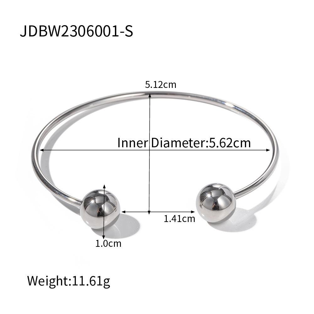 2025 New product trend Internet celebrity INS wind design 18k gold-plated stainless steel open ball bracelet wholesale
