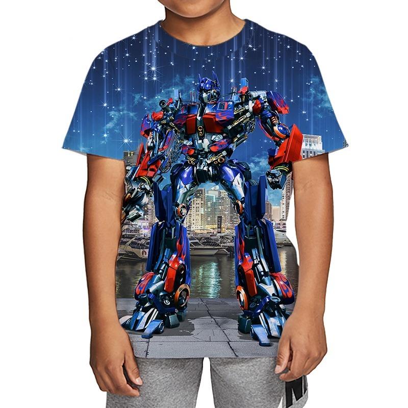 Transformers Optimus Prime Bumblebee 3D Printed Children's T-shirt, Boys' Fashion Casual Comfortable Top 2025 New Edition