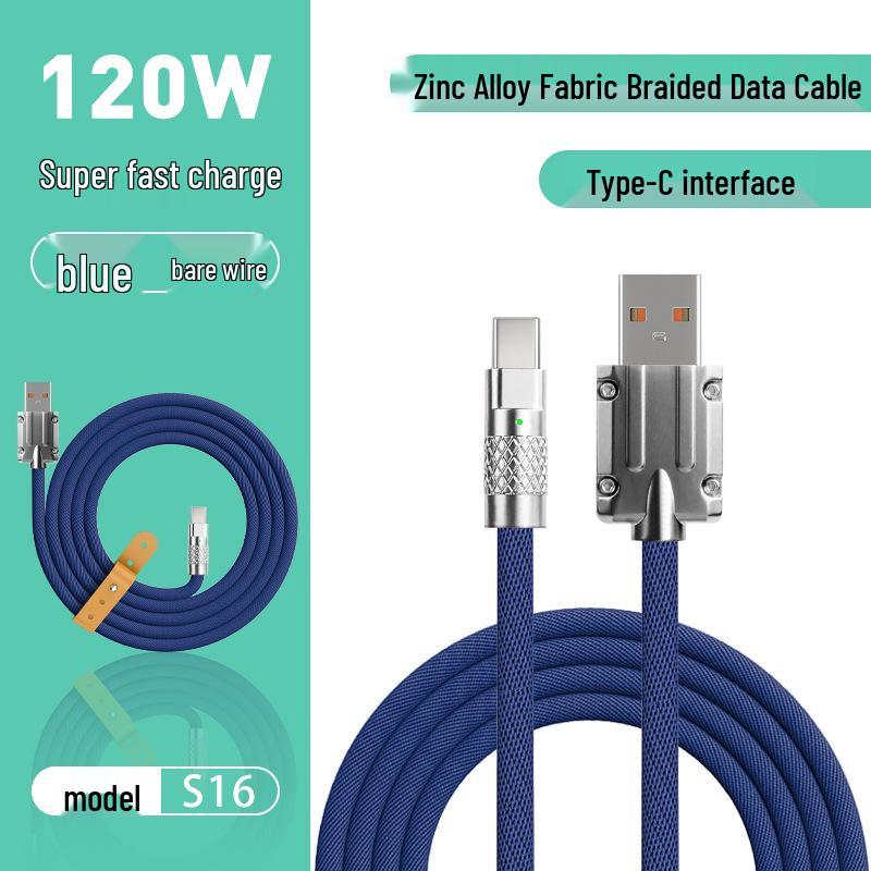 

Pure Copper Braided Super Fast Charging Cable for Apple, Huawei, Android - Zinc Alloy Data Cable 1M [6.0 Thick]