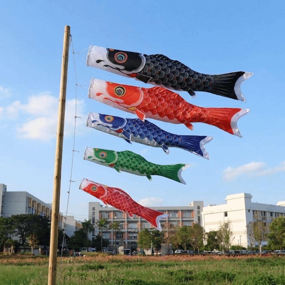Cartoon Japanese Carp Windsock 40/70/100cm Carp Shape Flags Fashion Carp Spray Windsock Festival