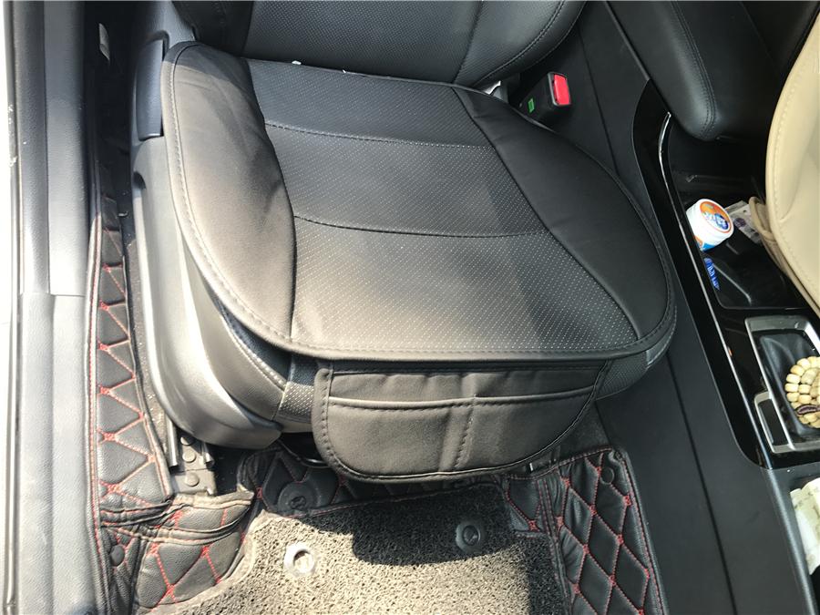 2 יחידות עור PU דלוקס כיסוי רכב מגן מושב כרית שחור כיסוי קדמי אוניברסלי