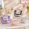 Large Capacity Travel Toiletry Bag Transparent Multi-function Clear Handbag Waterproof PVC Makeup Cosmetics Bag Travel Use
