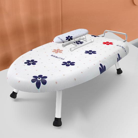 2Pcs/Set Desktop Ironing Board with Removable Washable Cover Heat-Resistant Cotton Padded Foldable Portable Anti-slip Clothes Sleeves Mini Ironing