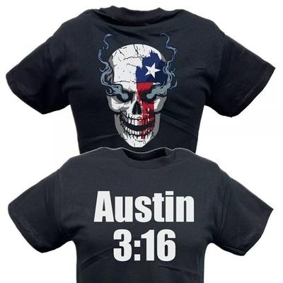 Stone Cold Steve Austin 316 Texas Flag Rygende Kraniet T-shirt, Wrestling T-shirt Unisex T-shirt