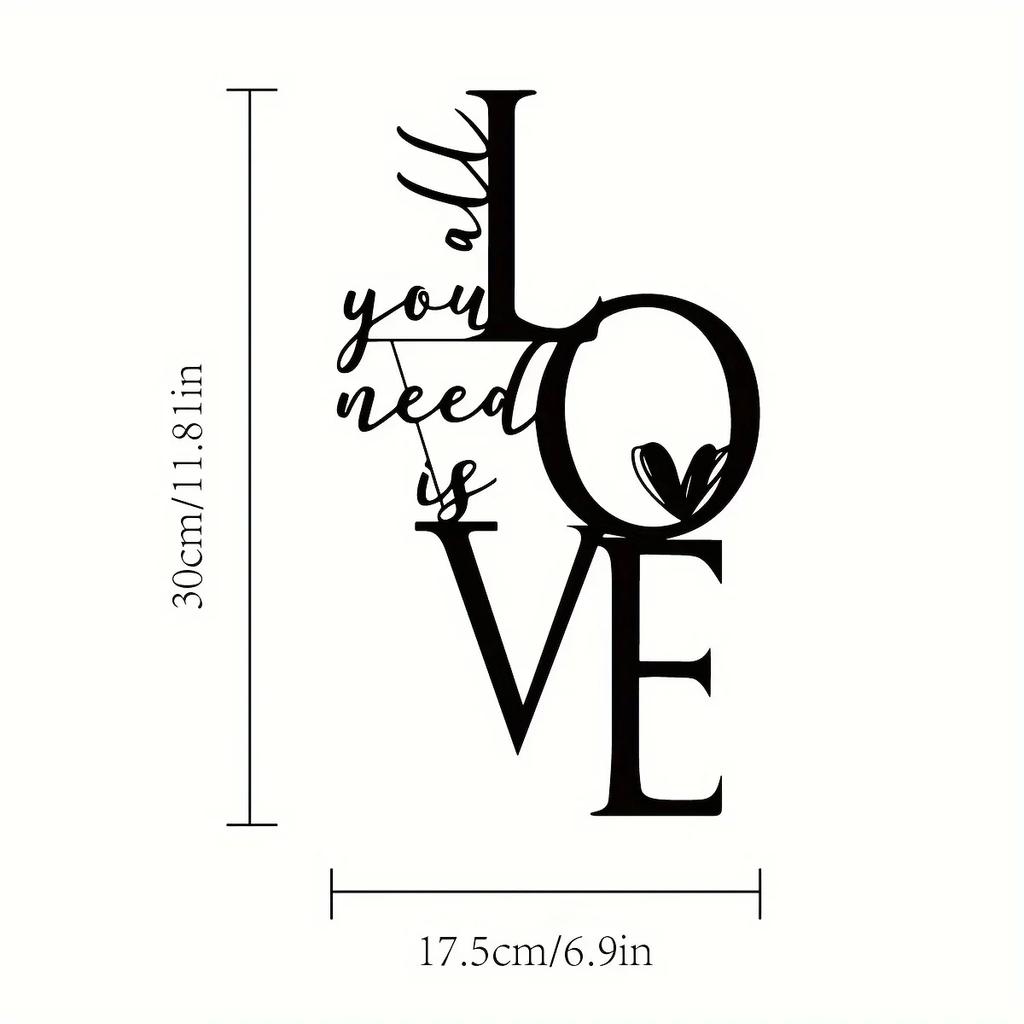 1pc All You Need Is Love Metal Wall Art Decor - A Perfect Valentine's Day Gift. Express Your Love with This Charming Decor.