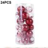 24 Pieces Christmas Balls Small Colored Tree Decorative Pendant Baubles Farmhouse Yard Living Room Bedroom Ornaments