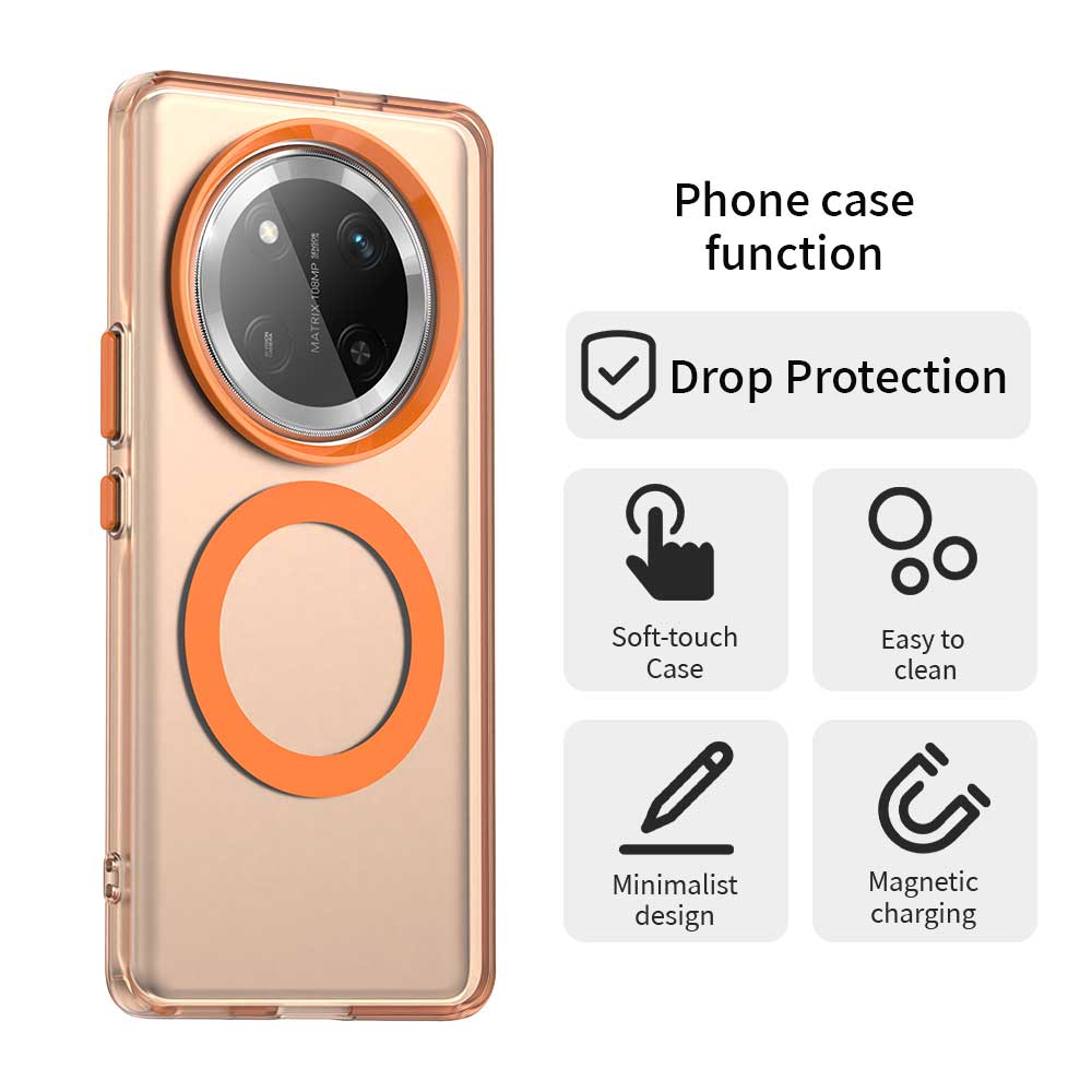 

For Honor X60 Pro 5G Case Compatible with MagSafe PC+TPU+PET Anti-Drop Phone Cover Purple