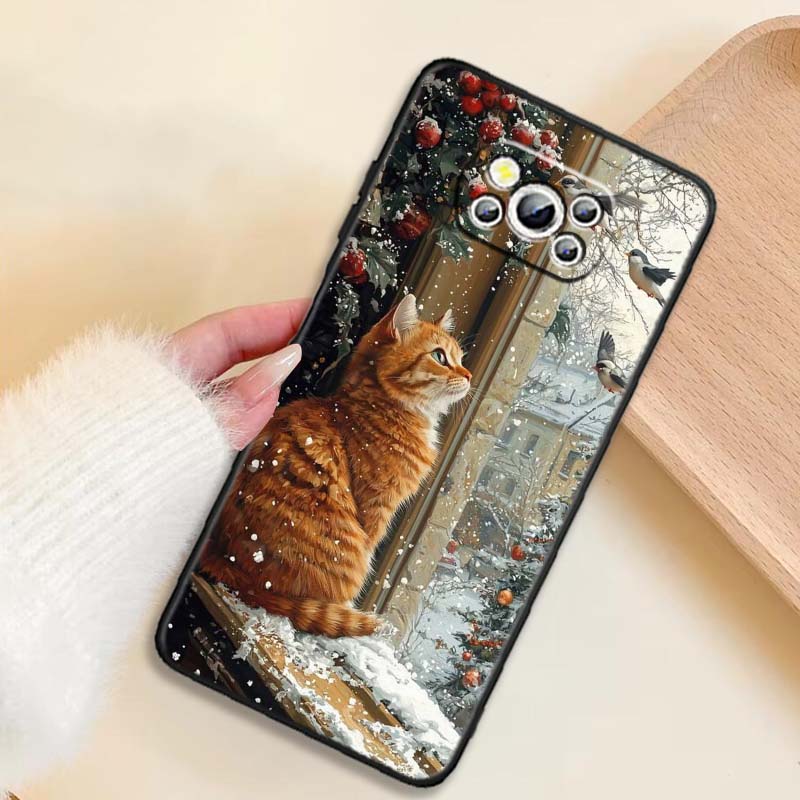 

Милая мультяшная кошка Иллюстрация Для Xiaomi Mi Poco F3 F4 F5 F6 X3 X4 X5 X6 X7 M3 M4 M5 M6 M7 GT Pro 5G Черный Чехол для Телефона Poco M4 Pro 5G