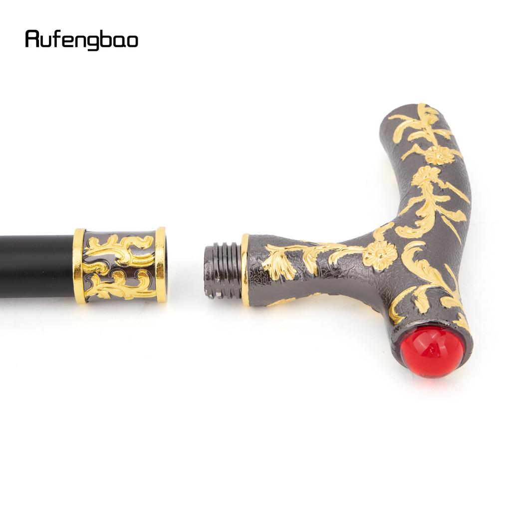 Red Diamond Golden Black Flower Ball Fashion Stick Decorative Stick Cospaly Vintage Party Fashionable Walking Cane Crosier 92cm
