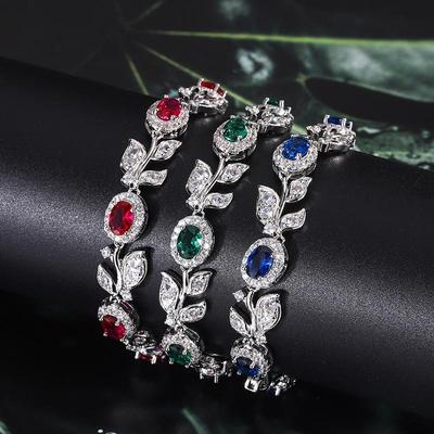 Sieraden Retro Simulatie Korund Premium Volledige Diamant Armband Armband Sieraden Vrouwelijk Hoofdsteen 5 * 7
