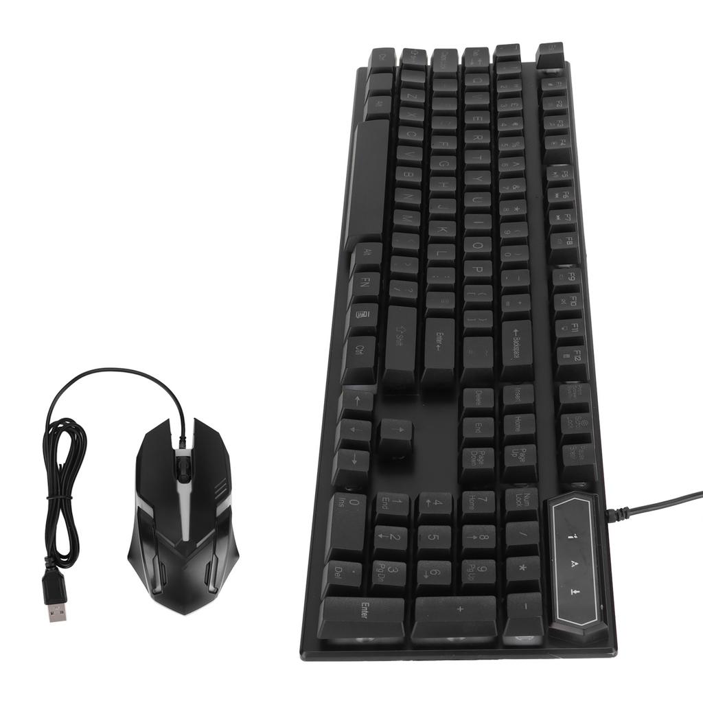 Gaming Keyboard and Mouse Combo 104 Keys Wired USB LED Backlit Ergonomic Quick Response Gaming Mouse and KeyboardD280