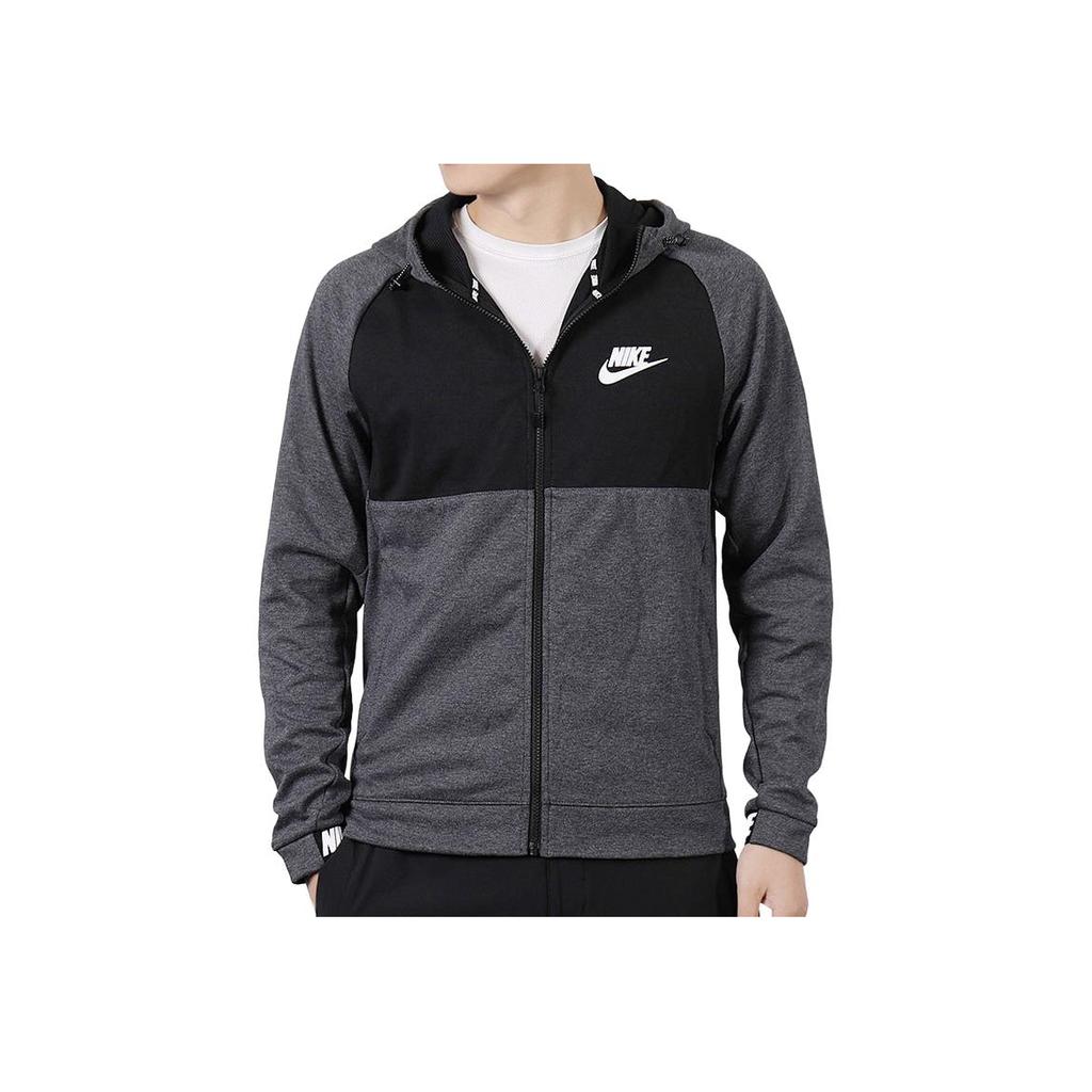 Nike Color Block Logo Zip-Up Long Sleeve Jacket Men Jackets Gray 861743-071