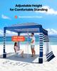 Beach Cabana, 2.4 x 2.4 m Beach Canopy with Side Wall, UPF 50+ Protection Easy Setup Cabana Tent with Sand Pockets, Adjustable Height Portable Shade