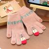 Winter Warm Gloves Plush Cartoon Cute Christmas Snowman Five Fingered Gloves with Touch Screen for Student Girls