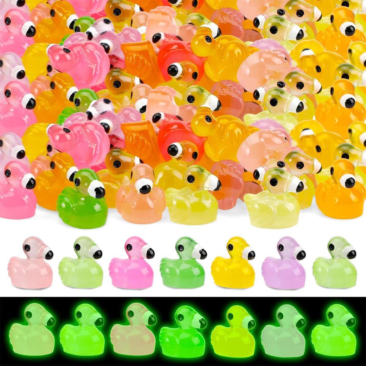 

10/20Pcs Luminous Mini Resin Flamingo Ducks Glow In The Dark Flamingos Tiny Animal Figures Diy Crafts For Fairy Garden Micro (As shown-3544)-