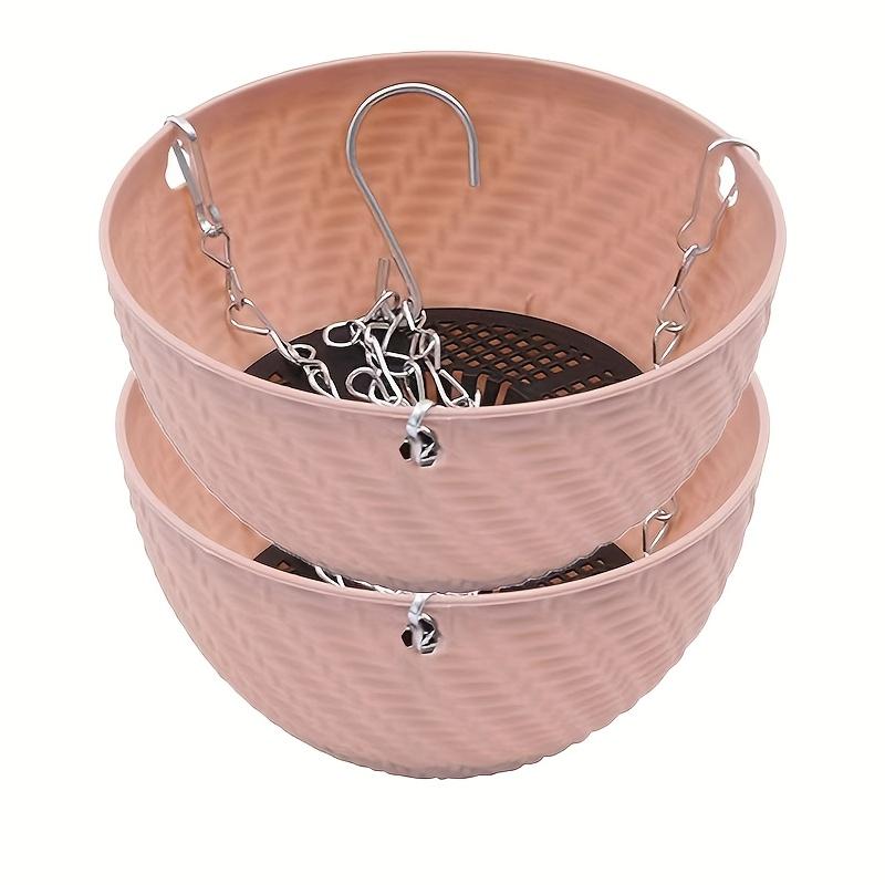 

2 шт. Открытый садовый балконный подвесной цветочный горшок, подвесной горшок. 4 цвета, подходит для комнатных и уличных зеленых растений розовый