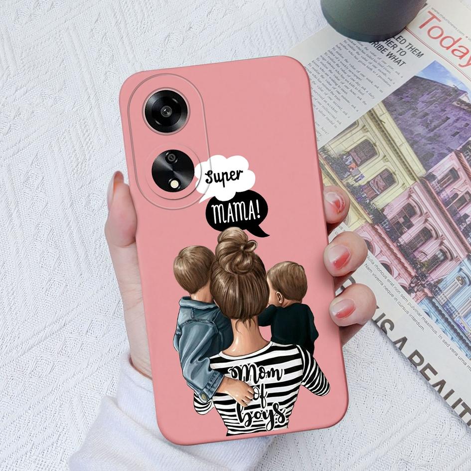 Casing For Oppo A35 A11 A1K A7 A15 A55 A1 A52 Phone Cover Elegant Sweet Girl Pattern Liquid Silicone Anti Slip Protective Advanced Shell For Oppo Capa