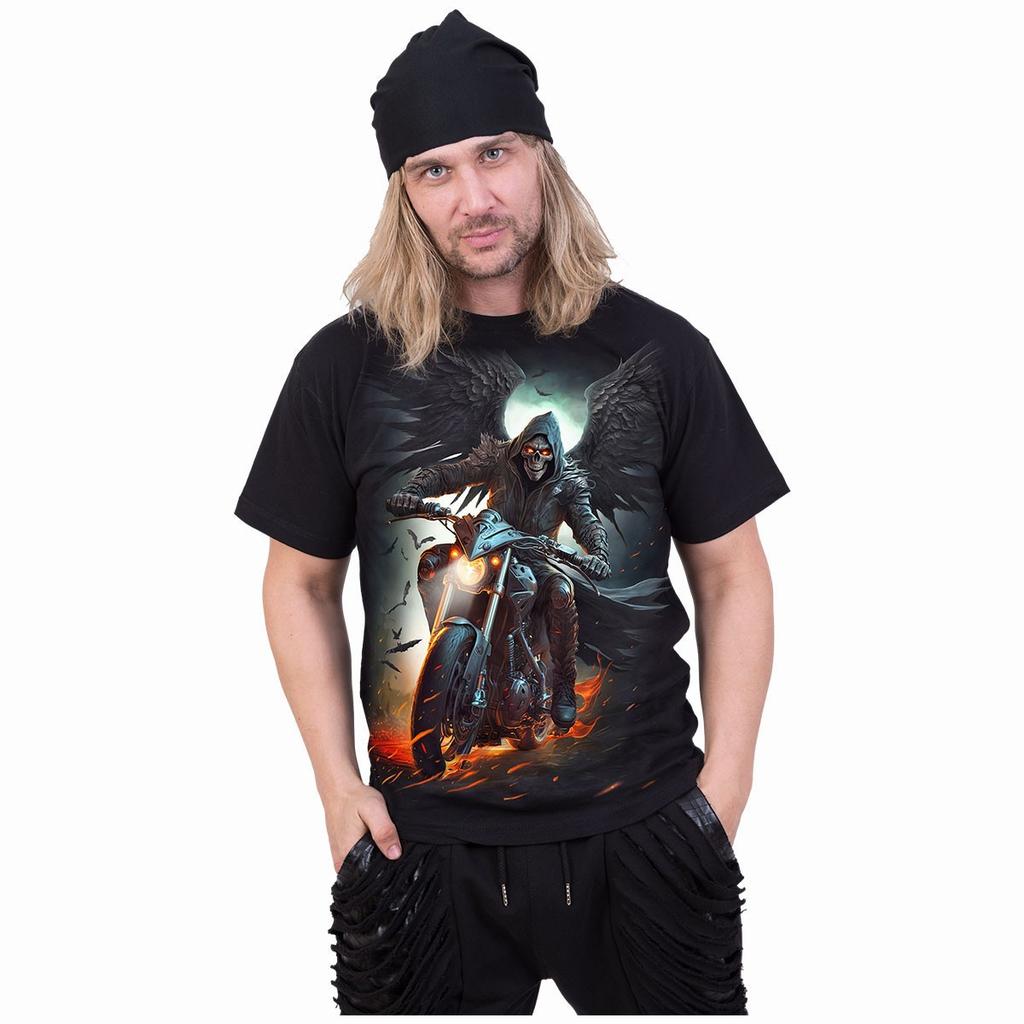 Spiral Direct Unisex Adult Night Rider Back Print T-Shirt