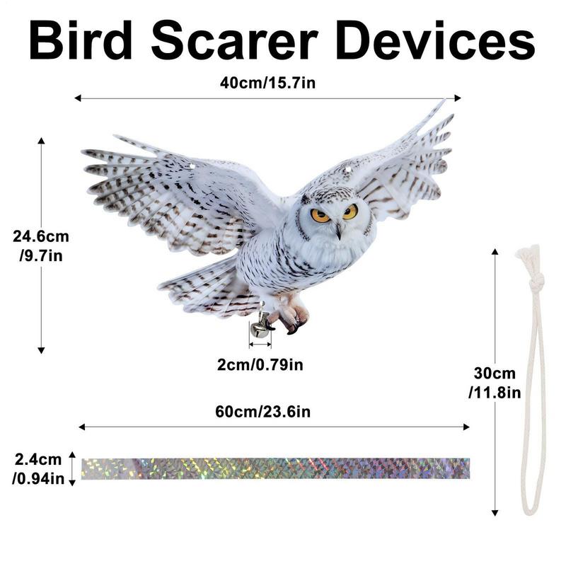 Bird Scarer Reflective Double-Sided Garden Bird Repeller Artifact Reflective Owl For Woodpecker With Sound For Garden, Home