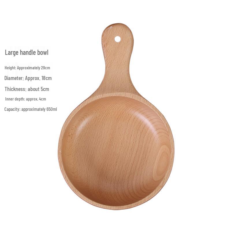 

Creative Wooden Noodle & Salad Bowl with Beech Handle