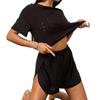 Europäisch-Amerikanisches Sommer-Lockeres Schwarzes Kurzarm-Pyjama-Set