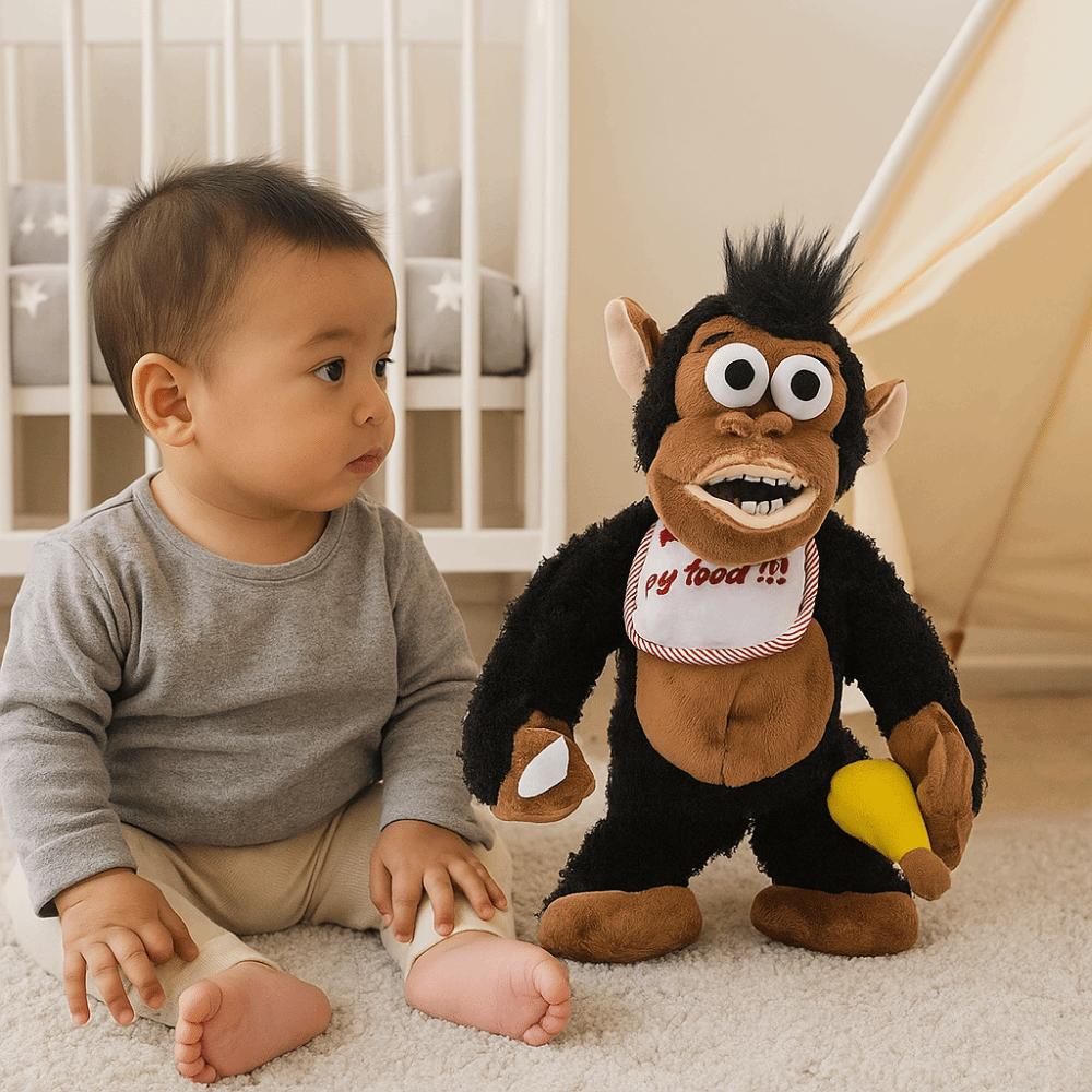 Eating Banana Electric Moving Monkey Toy Fluffy Guarding Food Plush Toy Festival Party Decor