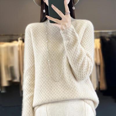 Herbst Winter Damen Pullover Wolle Rollkragen Strickpullover Dicke Pullover Weibliche Stricktops