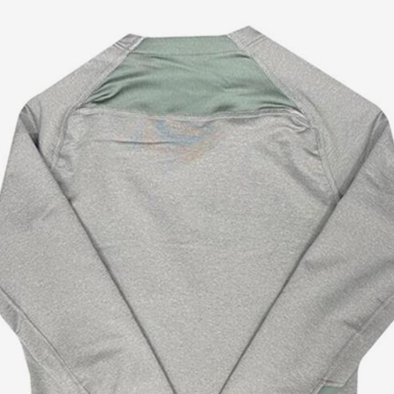 Nike Logo Print Round Neck Long Sleeve T-Shirt Kids Tops Gray DV8114-091