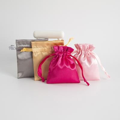 Imitation Satin Colored Drawstring Bag Drawstring Pocket Jewelry Storage Bag Gift Pouch