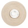4-piece Set Meal Mat Woven Round Mat Beige Tableware Cup Pad